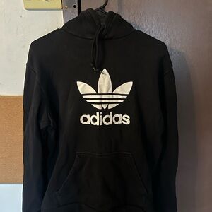 Adidas Black and White Logo Hoodie